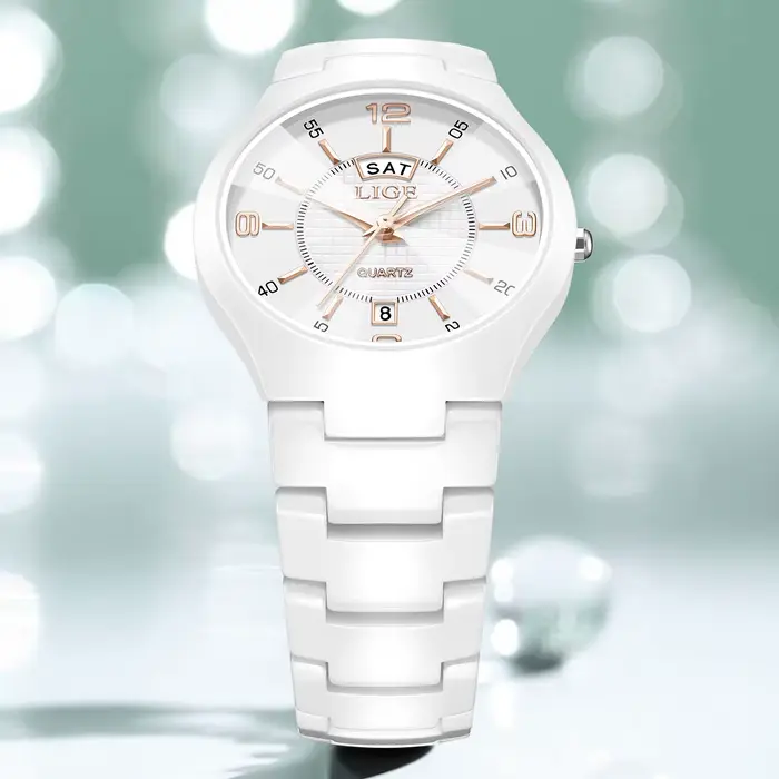 LIGE Nouvelle montre pour femme en céramique