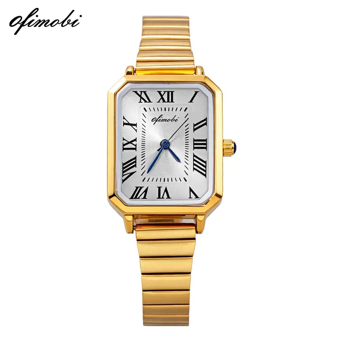 Montre à quartz rectangulaire élégante vintage pour femme, 22,5 mm, chiffres romains, étanche, en ac