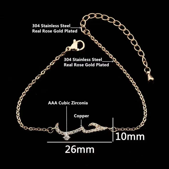 Bracelet d'amour arabe en zircone cubique pour femmes
