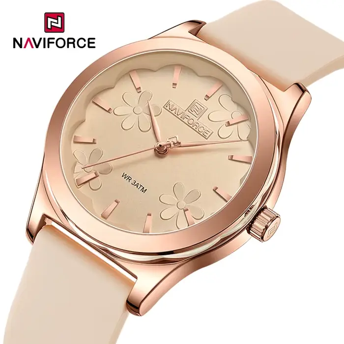 Montre pour femmes NAVIFORCE avec cadran fleuri élégant