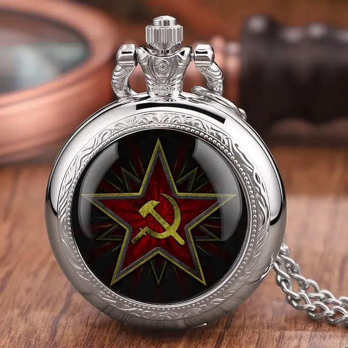 Montre de poche vintage à quartz en verre design Union Soviétique