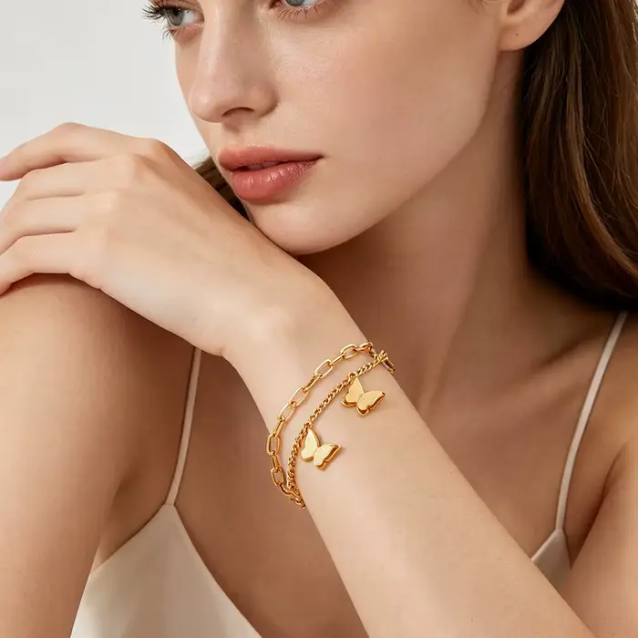 Bracelet tendance pour femme en acier inoxydable
