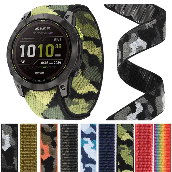 Bracelet en nylon à crochet et boucle, bracelet pour Garmin Endflats 2, Fenix 7, 7X, 6, 6X Pro, 5X Plus, Mk2, Epix, Isabel 2, Forerunner, 955, 745, 26mm, 22mm