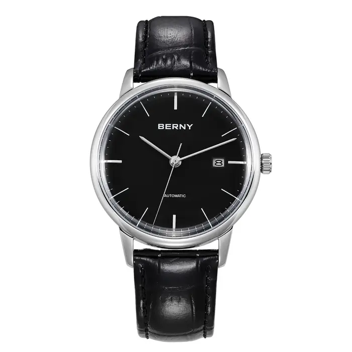 Montre automatique BERNY AM012M élégante avec Miyota 9015 pour hommes occasions spéciales minimaliste résistante à l'eau