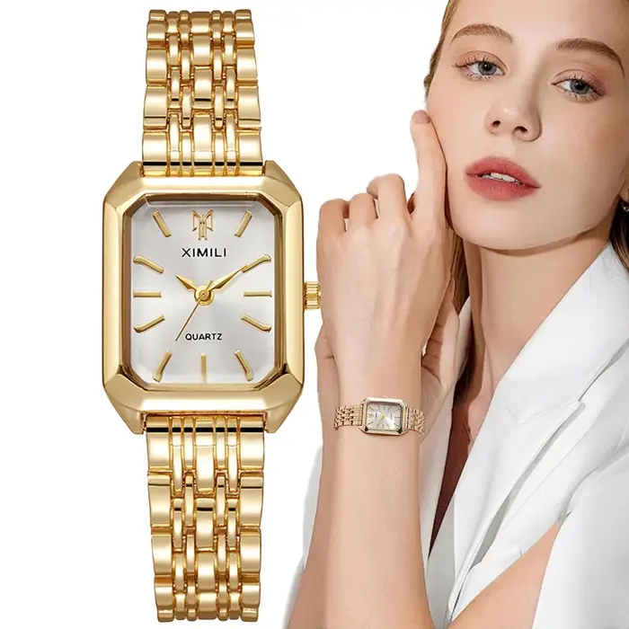 Montres à quartz de mode de luxe pour femmes Échelles simples