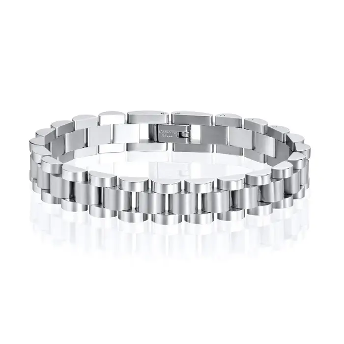 Bracelet-montre de luxe en acier inoxydable pour femmes styles modernes occasions spéciales doré plaqué argent
