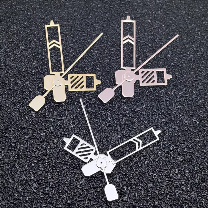 Aiguilles SNQP en métal pour montres homme et femme, carrées creuses, avec couleurs navajo blanc, jaune fluo, tomate, pour mouvements Shoous, NH35, NH36, 4R, 7S