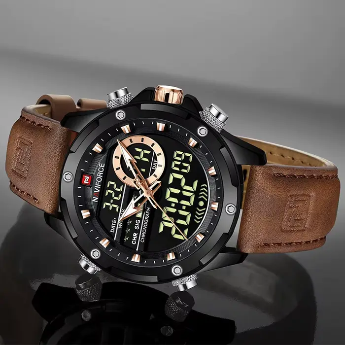 Montre militaire étanche homme avec cadran lumineux et fonction LED pour activités sportives et exploration