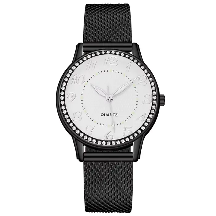 Montres de luxe pour femmes, Bracelet en maille, or Rose, cristal incrusté, à la mode, nouveau
