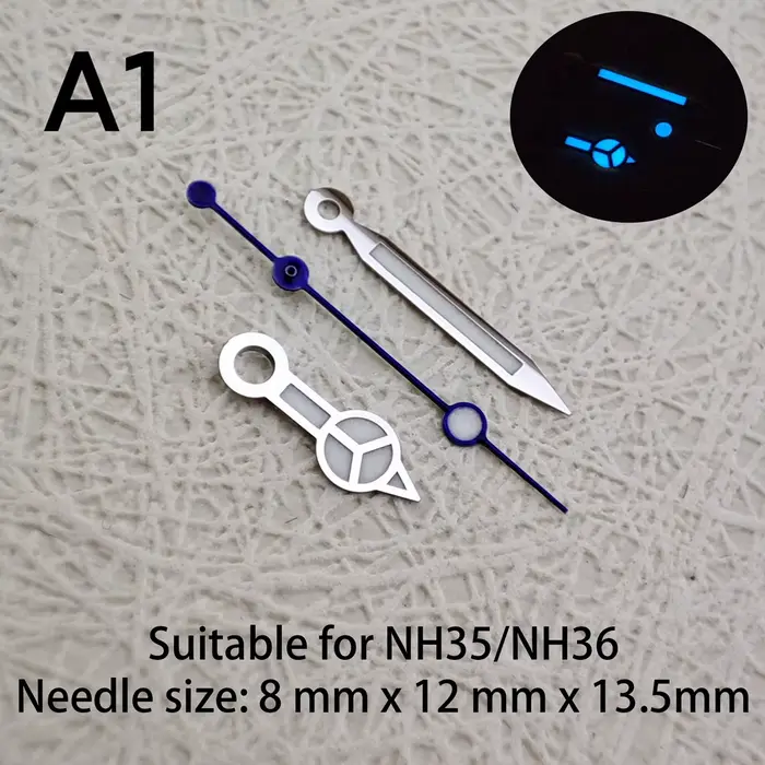 Aiguilles de montre NH35, aiguilles NH36, aiguilles lumineuses vertes, accessoires de montre adaptés