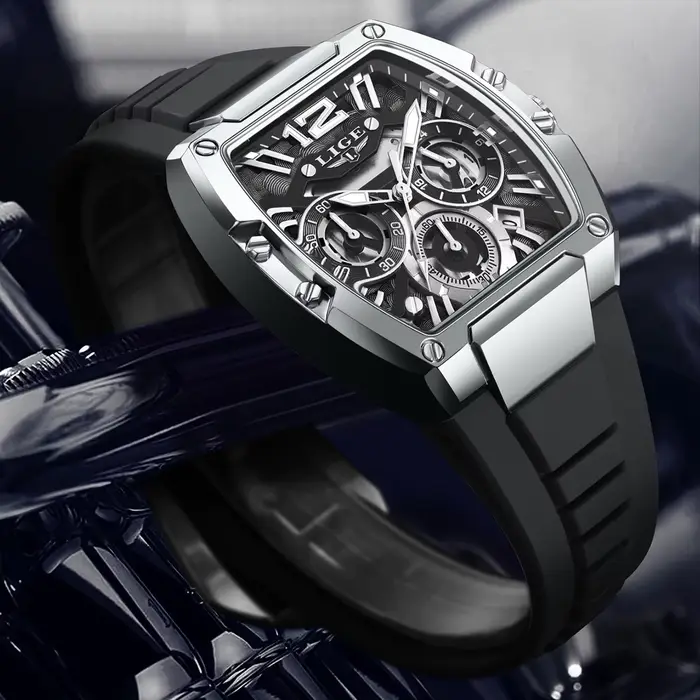LIGE hommes montres montre carrée créative pour homme sport chronographe lumineux Date horloge haut de gamme
