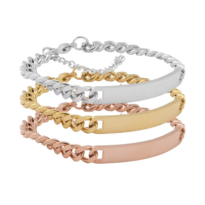 Bracelet en acier inoxydable vierge pour graver élégant à offrir pour femmes occasions spéciales