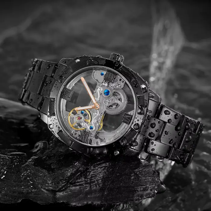 Seton Tourbillon-Montre mécanique étanche pour homme