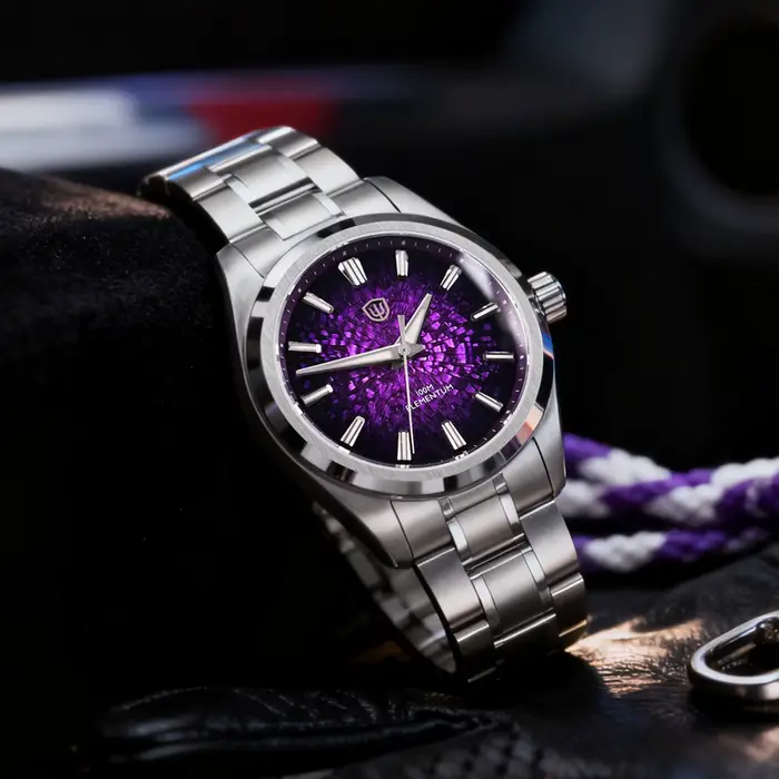 Watchdives WD0003C 38mm hommes montre VH31 balayage secondes mouvement à Quartz saphir glace fissure cadran lumineux 10Bar montres étanches