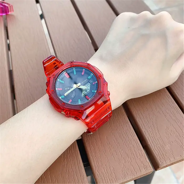 Bracelet en résine transparente pour Casio G-Shock GA-2100 avec fermeture en acier inoxydable pour hommes et femmes occassions spéciales