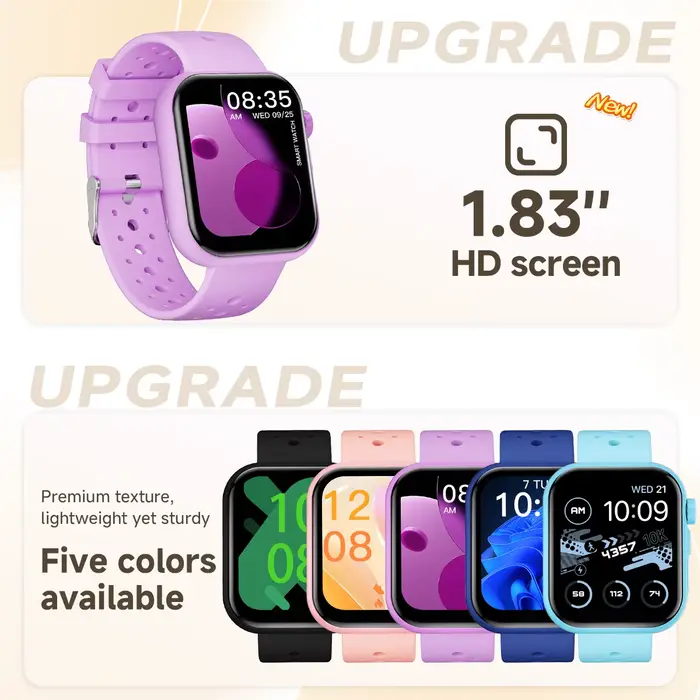 Montre connectée SIMSONLAB avec fond d'écran personnalisable, appel Bluetooth, caméra à distance, grande autonomie, lampe torche, idéale pour le sport, cadeau pour hommes et femmes occasions spéciales
