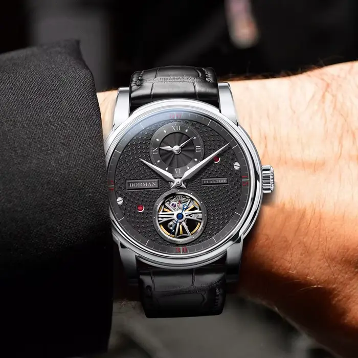 Montre-bracelet mécanique Borman 2025 élégante pour homme occasions spéciales résistante à l'eau avec mouvement automatique