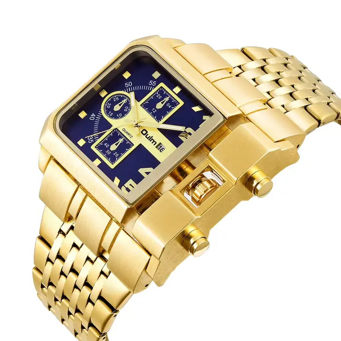 Oulm-Montre de marque de luxe en acier inoxydable pour homme