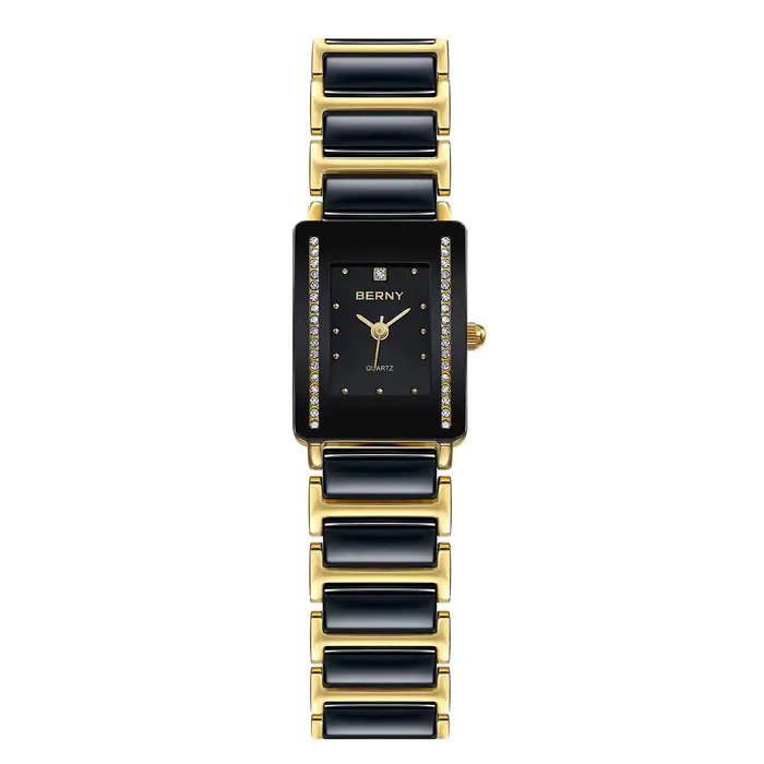 Montre Femme BERNY Céramique Quartz Design Original pour Occasions Spéciales Elégante et Polyvalente