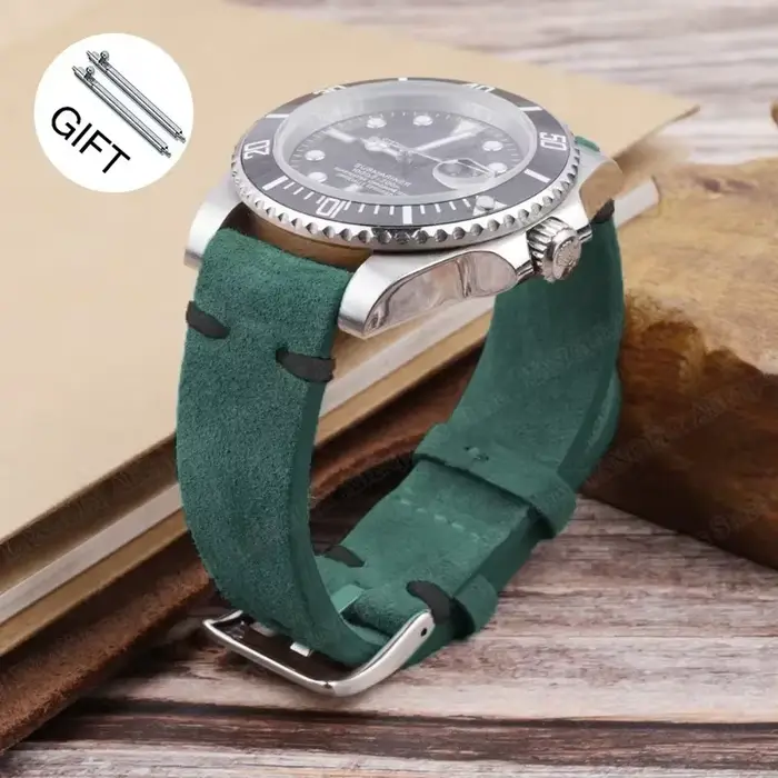 Bracelet de montre souple vintage pour SeATM, bracelets à dégagement rapide, couture en daim rétro, 