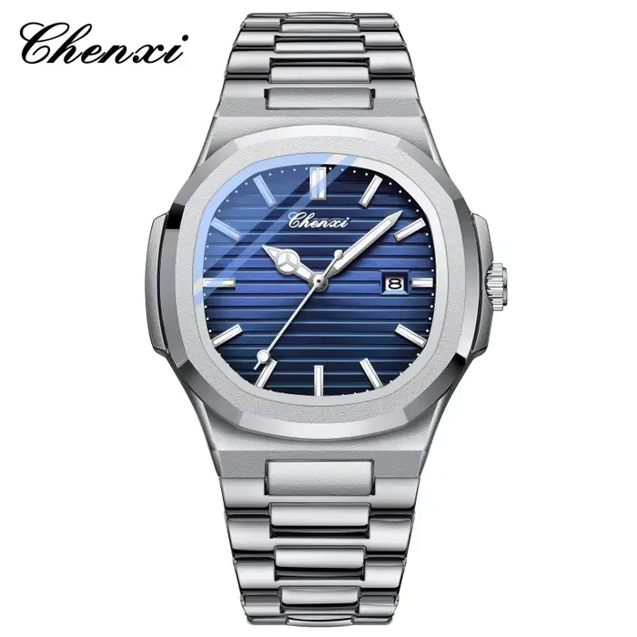 CHENXI 8222 montre à Quartz pour hommes montre-bracelet de luxe en acier inoxydable étanche lumineux