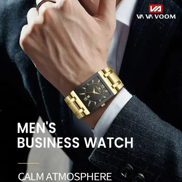 Montres carrées en or de luxe VAVAVOOM 2431 pour homme