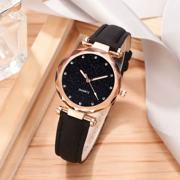 Montres décontractées femmes romantique ciel étoilé Montre Bracelet en cuir strass concepteur dames 