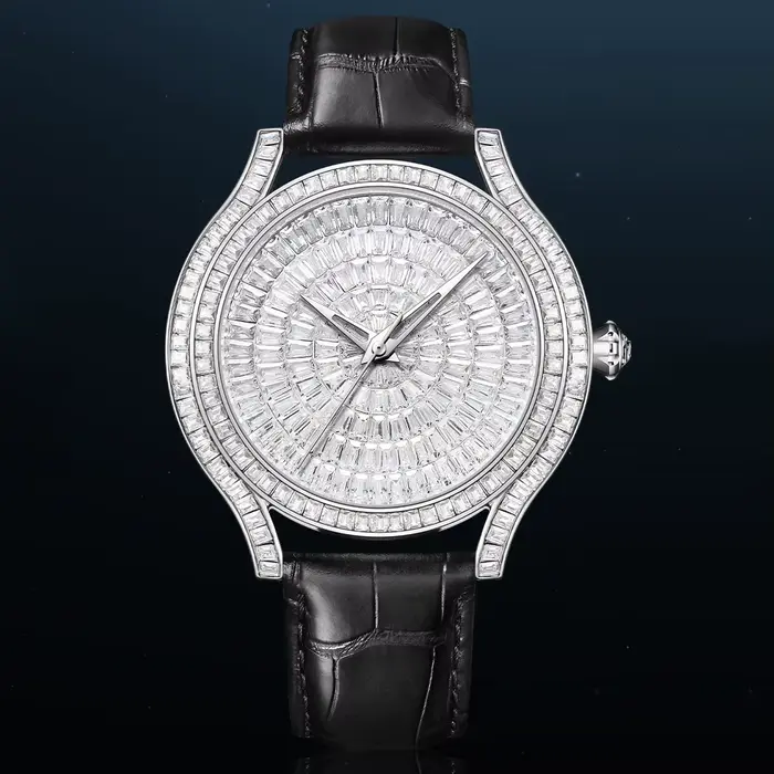 Montres automatiques pour hommes avec zircone cubique CZ
