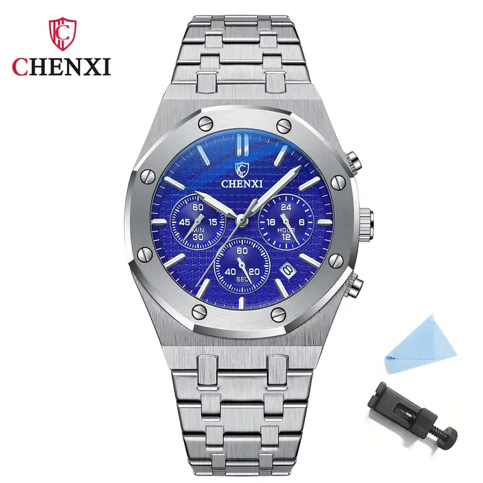 CHENXI Montre de luxe pour hommes d'affaires de marque haut de gamme |   Montre à quartz chronograph