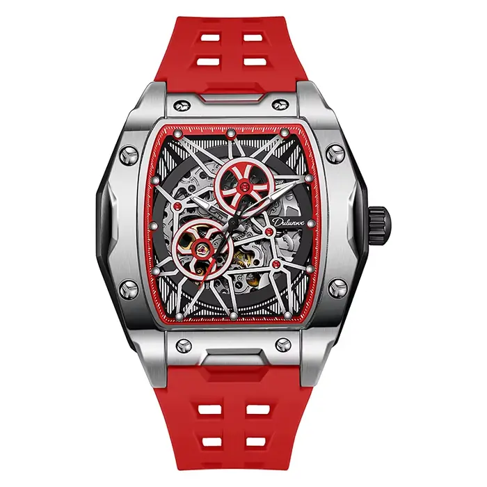 Montre mécanique automatique squelette pour hommes, marque de luxe lumineuse, étanche 30M, cadeau, n