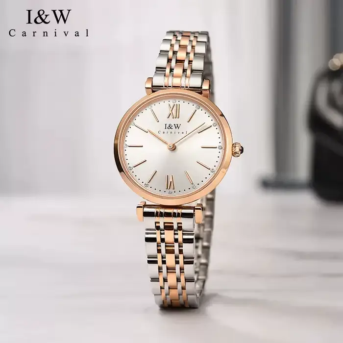 Robe Montre à Quartz de Luxe pour Femmes, Montre-Bracelet Étanche en Acier Inoxydable, Occasions Spéciales, Mode & Casual, Bracelet de Petite Taille, Horloge de Poignet pour Toutes les Occasions