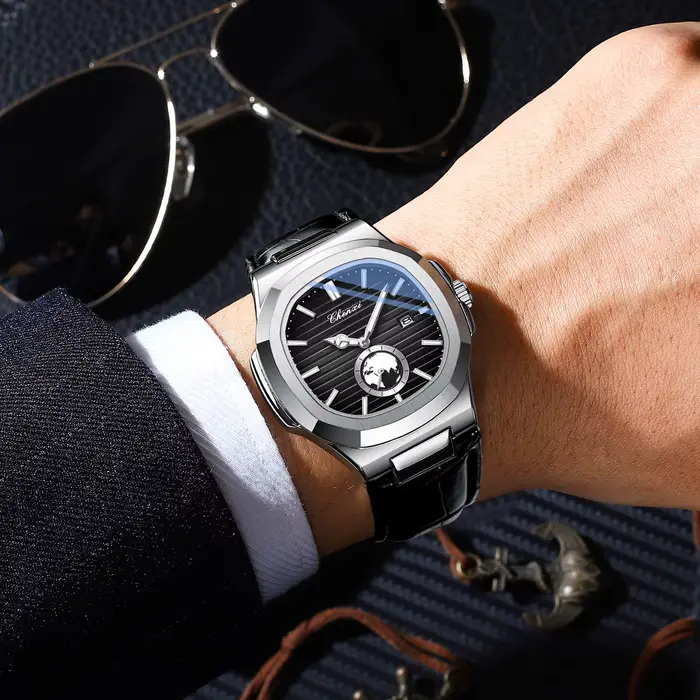 Montre à Quartz pour Homme avec Bandes en Cuir