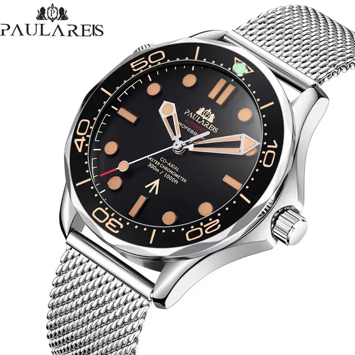 Montre d'affaires classique pour hommes montres mécaniques automatiques haut de gamme de luxe en acier inoxydable