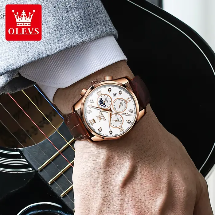 Montre-bracelet à quartz chronographe OLEVS 2888 pour homme