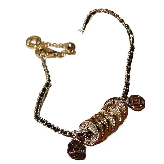 Nouveaux Bracelets Vintage en Cuivre Brillant Entièrement Sertis de Diamants pour Femme
