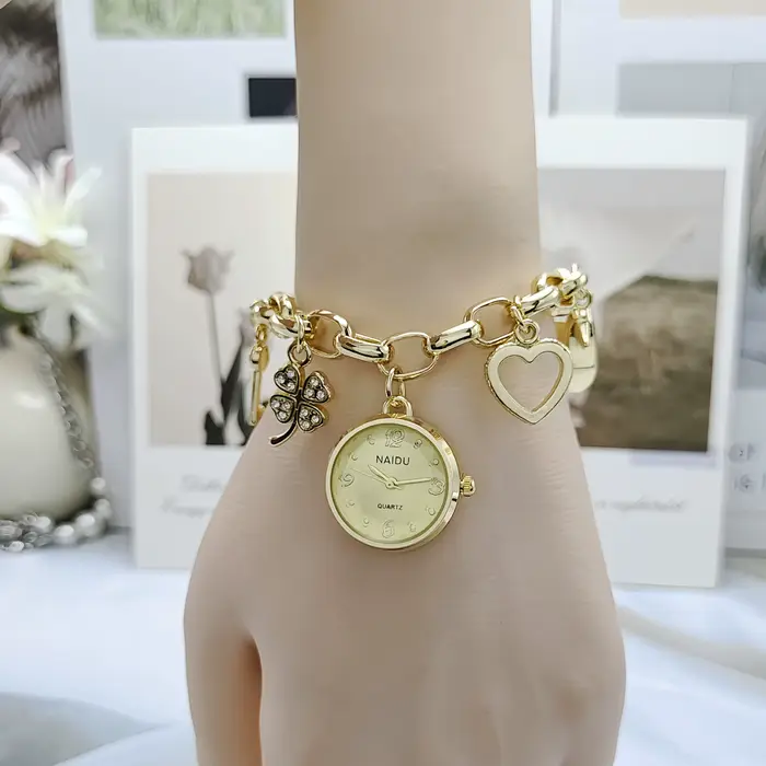 Montre à maillons de chaîne pour femmes