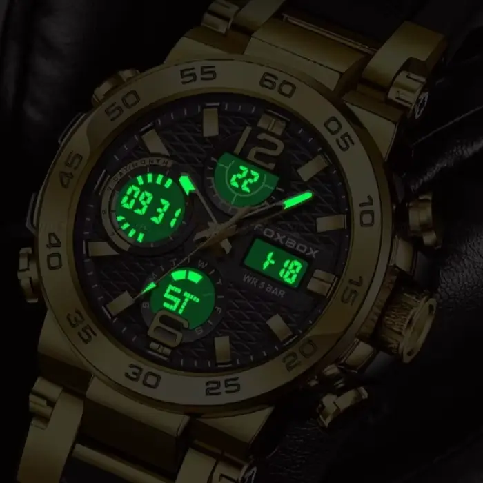 Nouvelles montres pour hommes étanche horloge alarme reloj hombre LCD double affichage montre-bracelet Quartz militaire