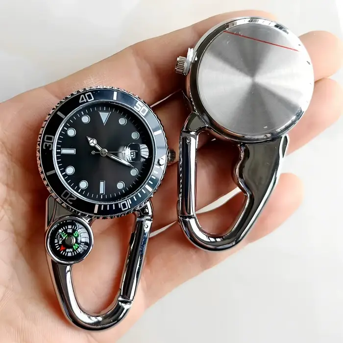Montre de poche classique à mousqueton tendance avec calendrier pour femmes hommes étudiants infirmières cadeau occasionnels