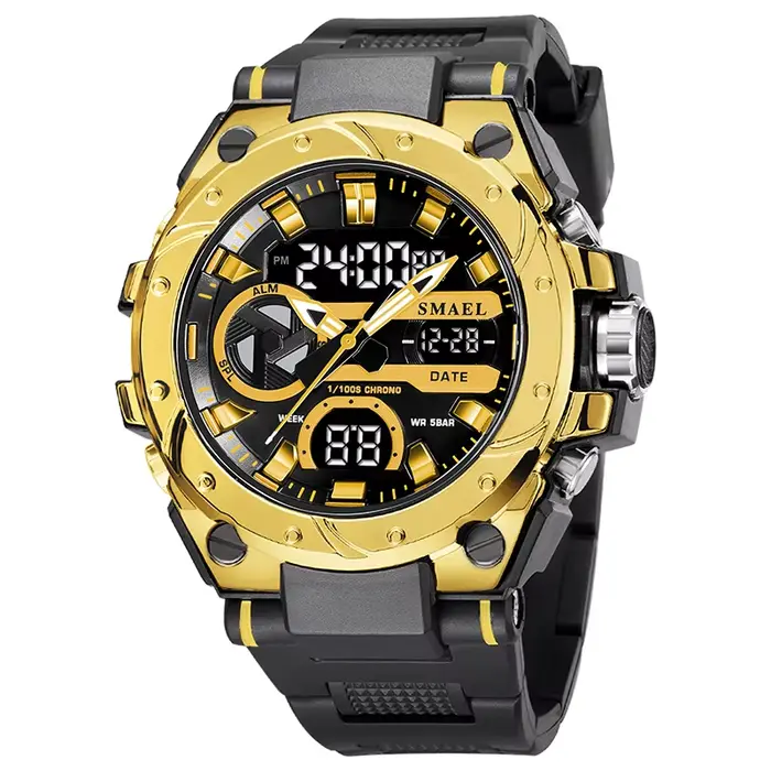 SMAEL marque Sport montres 50 M étanche double affichage de l'heure montres LED 8029 chronomètres al