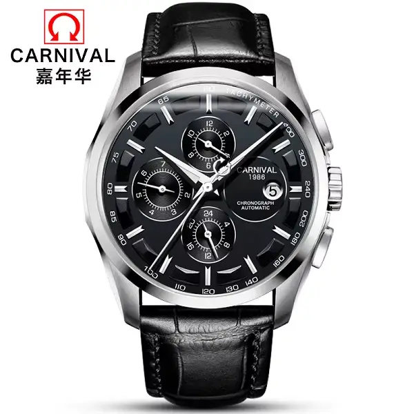 Montre automatique multifonction pour hommes, marque de luxe, carnaval, mécanique, calendrier, 24 he
