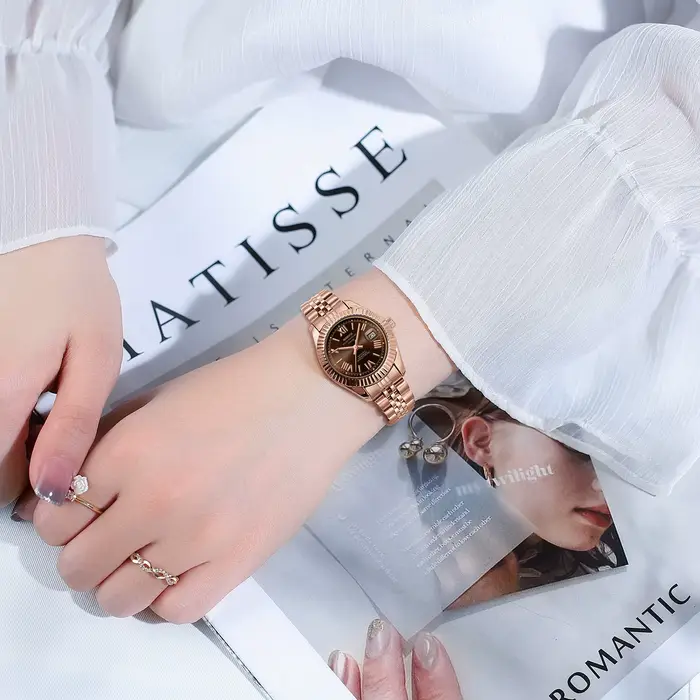 NIBOSI montre pour femme analogique Quartz étanche dames montres avec Date délicate or mode luxe