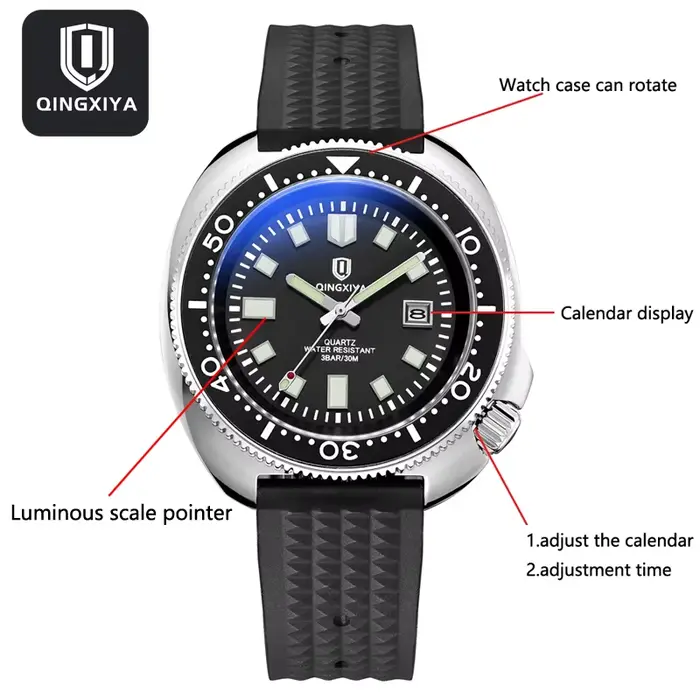 QINGXIYA nouvelles montres pour hommes d'affaires montre à Quartz de luxe