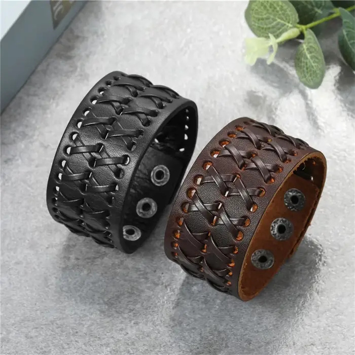 Bracelet en cuir tendance pour hommes