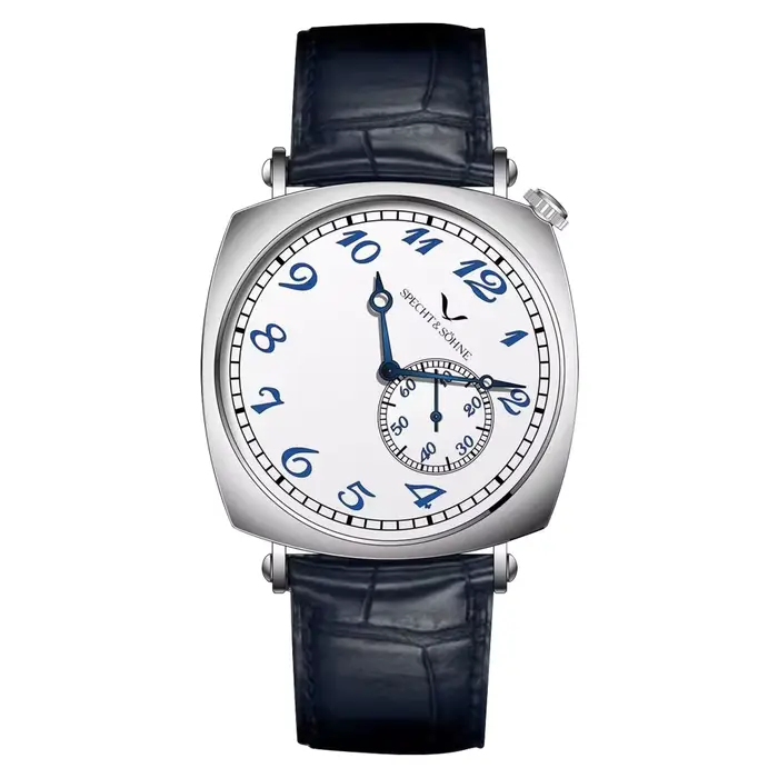 Specht & Söhne nouvelle montre Vintage 38mm pour hommes or Rose saphir cristal en cuir véritable mon