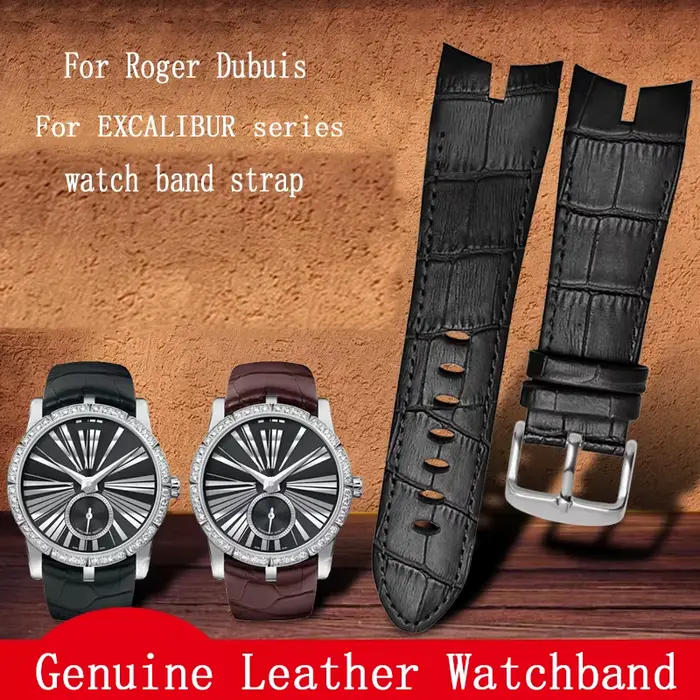 Bracelet de montre en cuir véritable 26mm pour Roger Dubuis pour série EXCALIBUR