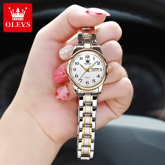 OLEVS 5567 montre pour femme marque de luxe originale en acier inoxydable