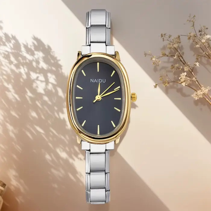 Montre-bracelet à quartz pour femmes design minimaliste tendance bracelet en acier inoxydable largeur 9mm cadeaux de fête vacances occasions spéciales