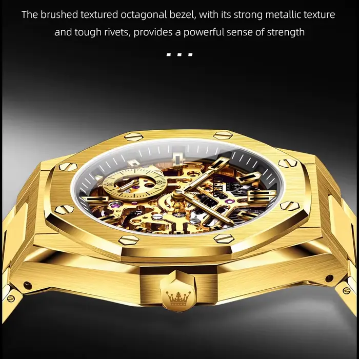 Montre OLEVS Mécanique Squelette Lumineuse pour Homme Occasions Spéciales Robuste Étanche