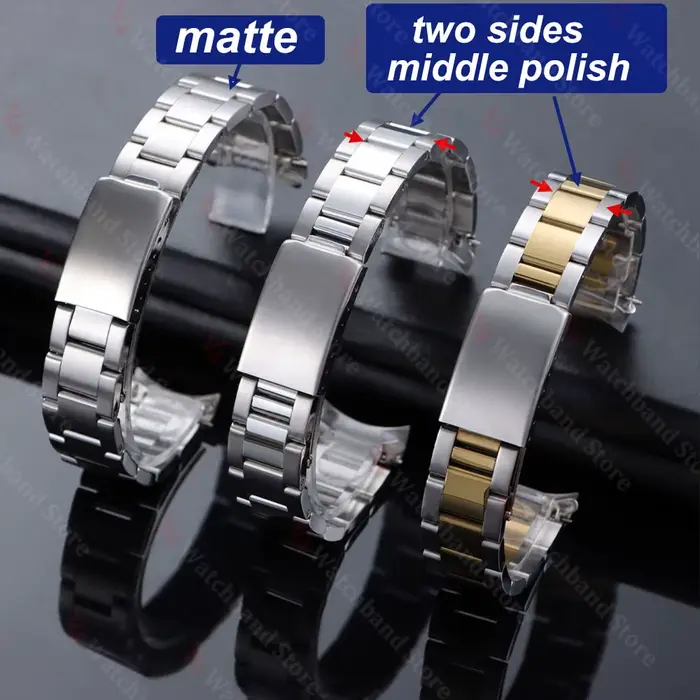 Bracelet de montre à extrémité incurvée de luxe