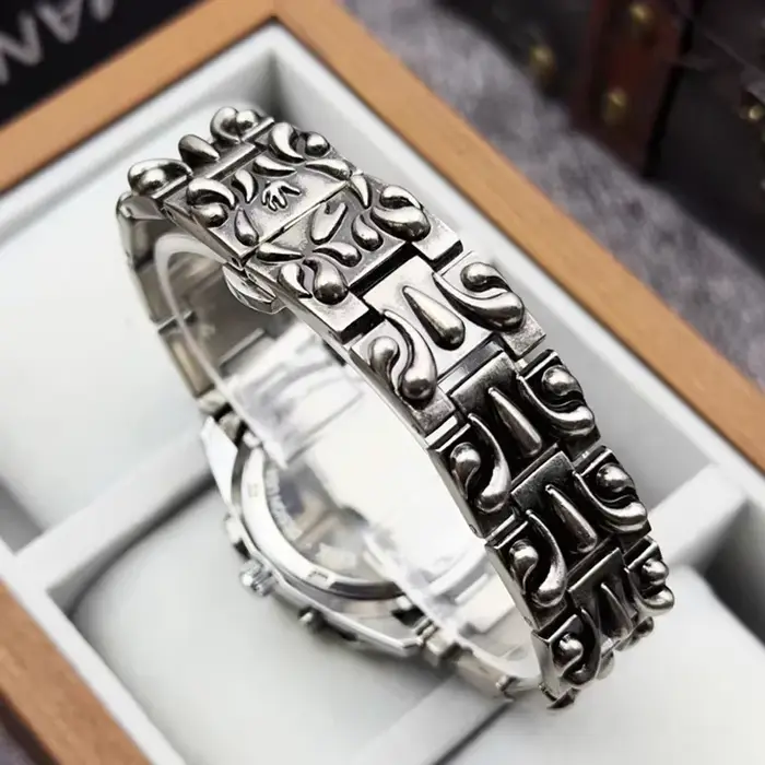 Montres Y2K classiques rétro style griffe en albâtre pour hommes